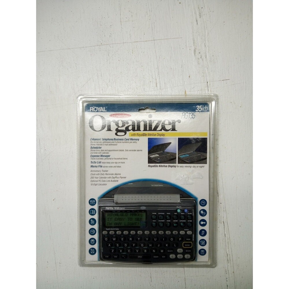 Royal RG135 Personal Organizer w/ Glo NiteVue Display 35kb